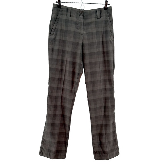 Nike Pants - NIKE GOLF Dri-Fit Plaid Straight Leg Golf Pants • Women's‎ size 2 • khaki, gray
